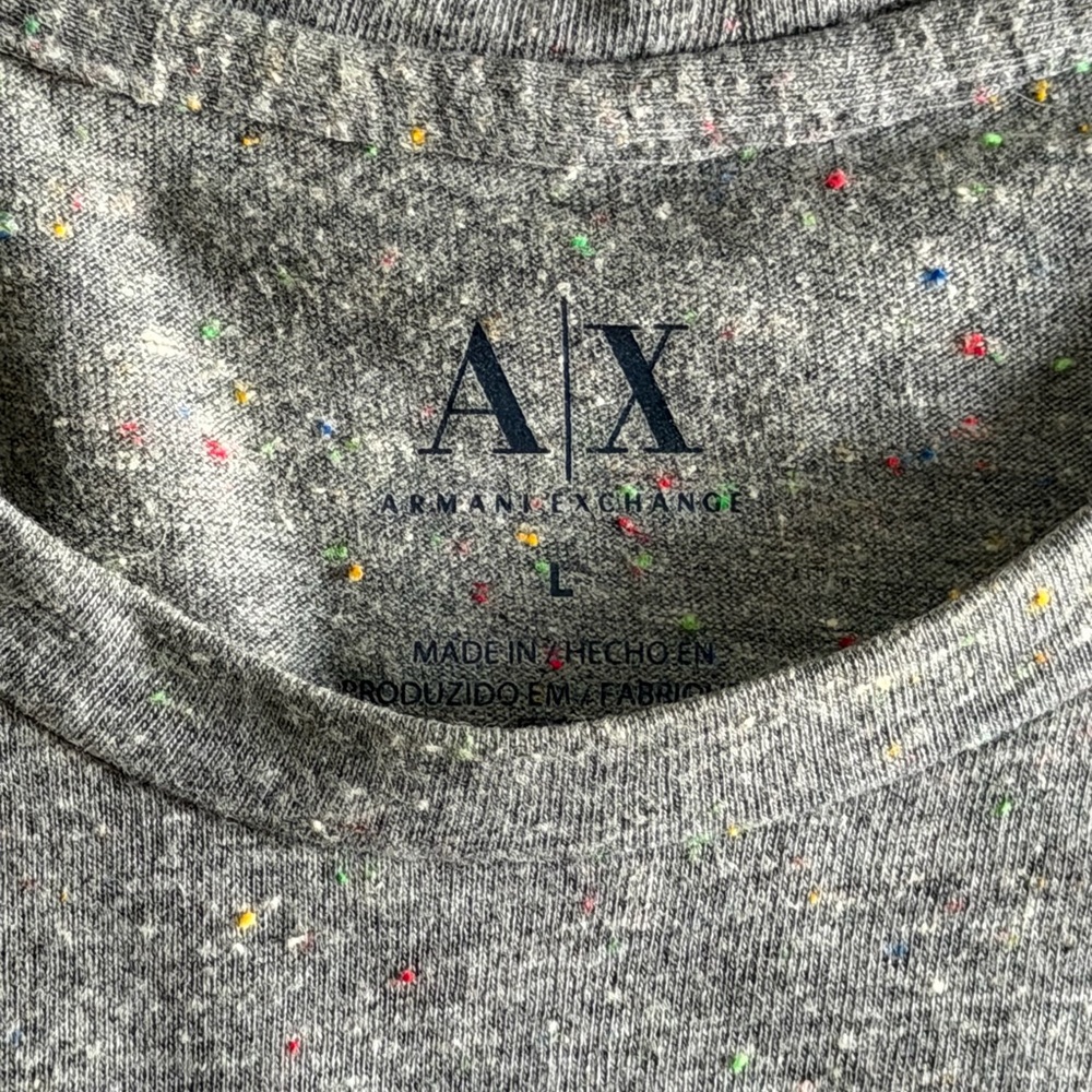 Armani Exchange Men's Heather Gray Short Sleeve Tshirt